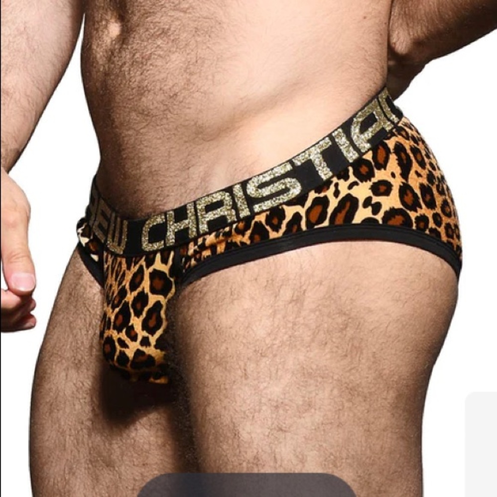 Bnwt Andrew Christian Leopard Glam Brief mens Small - Picture 2 of 4